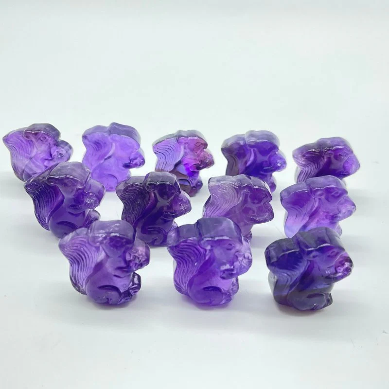 High Quality Amethyst Squirrel Carving Wholesale - Image 3
